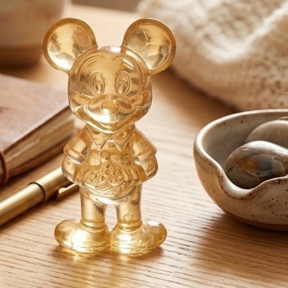 VTG Walt Disney Productions Amber Lucite Mickey Mouse Figurine Clear Plastic Toy